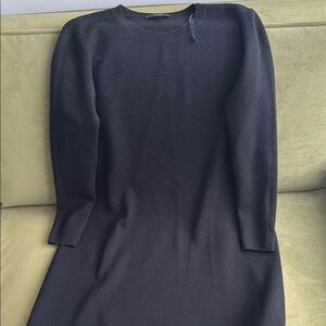 COS Blue Long Sleeve Crew Neck Sweater Dress